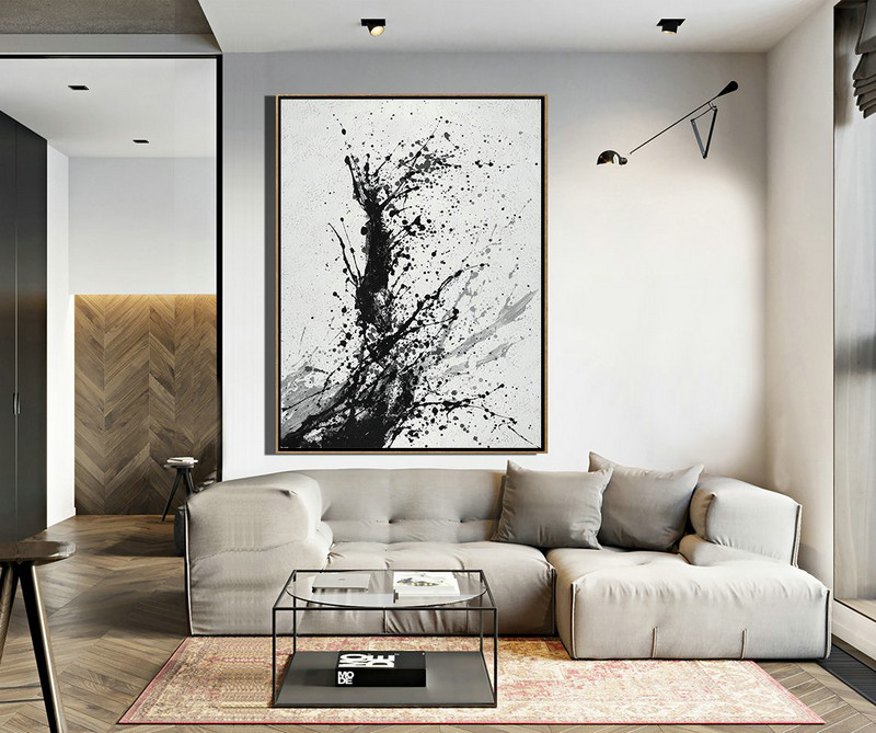 Original Extra Large Wall Art,Hand-Painted Black,Extra Large Wall Art